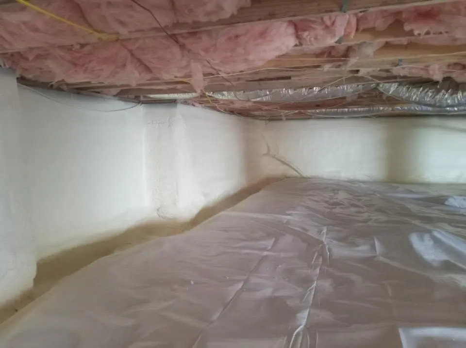 Crawl space encapsulation with closed-cell spray foam for Metal Roof Coating in Claremont